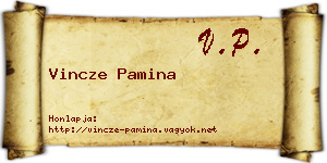 Vincze Pamina névjegykártya